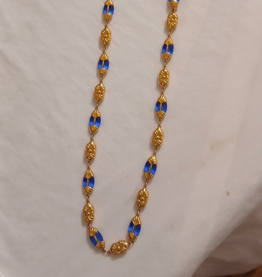 Elegant Gold and Blue Women's Necklace